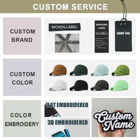 Op maat gemaakte logo 2D 3D geborduurde gepersonaliseerde design 100% katoenen flatcap 6-panel snapback petten unisex effen custom baseball pet