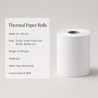 Gulungan Kertas Thermal untuk Printer Thermal 35-80GSM 100% Pulp Kayu Inti Kertas OEM Pemasok Grosir