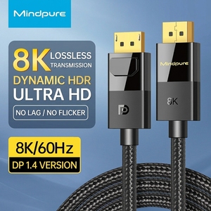 <span class=keywords><strong>สาย</strong></span>เคเบิลจอแสดงผล Mindpure Display Port 1.4 8K 60Hz 4K 144Hz 32.4Gbps HBR3 แบบถักด้วยผ้าฝ้าย สำหรับเล่นเกมส์ ใช้กับคอมพิวเตอร์ พีซี แล็ปท็อป จอภาพ รองรับ VESA Latch - Product Image 1