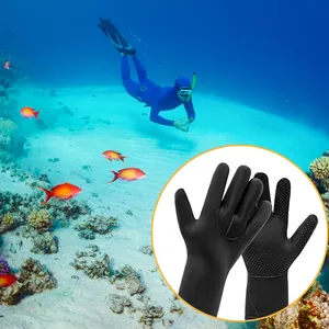 SinoDiving 3mm Black Rubber Waterproof Fishing Working Protection From Cold Body Nylon Sports Neoprene Swimming Diving Glove