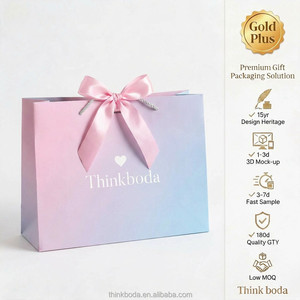 Sac cadeau dégradé rose et bleu avec grand nœud en ruban, sac à main de luxe pour mariage, fête, Noël, événements spéciaux - Product Image 1