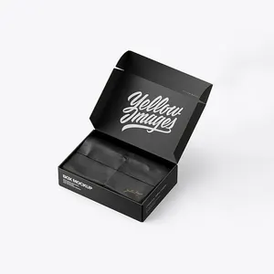 Caixas de mailer de presente preto personalizado por atacado com logotipo caixa de envio personalizado para sapatos