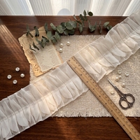Bordure à volants 3D froissée double couche, dentelle en mousseline double couche à pétales pour poignets OEM