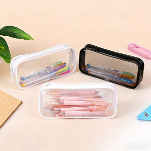 Estuche de Lápices Personalizado de PVC Transparente con Cierre, Bolsa Impermeable para Material Escolar, Estuche de Lápices Kawaii para Niñas - Product Image 1