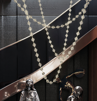 Lustre LED moderne décoratif de luxe pour collier de perles d'éclairage suspendu d'hôtel