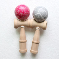 Jouet de kendama en bois pour enfants avec logo personnalisé, balle colorée à motifs craquelés
