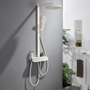 Krem Rüzgar Çiçeği Duş Başlığı Seti Çok Fonksiyonlu Banyo/Yağmurlama Yumuşak/Jet Sprey Termostatik Kontrol Duş Başlığı Kaydırma Çubuğu - Product Image 1