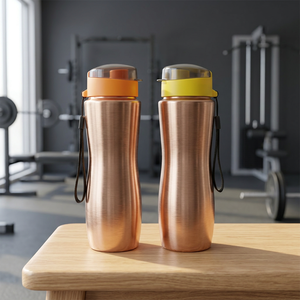 Botella de Agua Deportiva Plegable de Acero al Carbono, Ecológica, a Prueba de Fugas, con Tapa de Paja, Revestimiento Anticorrosión, Apta para Lavavajillas y Agua Hirviendo - Product Image 1