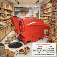 Machine à frire rotative commerciale 3 kW à charbon de bois, capacité élevée 800 kg/h, pour rôtir les noix, le sésame, les arachides, les noix de Grenoble, les amandes HJ-37 - Offre Spéciale