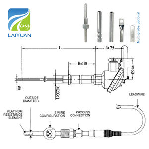 Capteur de température RTD Laiyuan 6*50mm 3 fils, thermocouple en platine <span class=keywords><strong>PT100</strong></span> - Product Image 5
