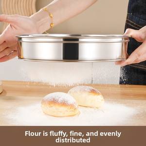 Setaccio per Farina in Acciaio Inox con Setacci Multi-Misura per Torte, Pane e Zucchero a Velo - Product Image 3