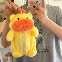 Nouvelle trousse à crayons en peluche courte Capybara mignonne avec expressions, sac de papeterie pour étudiant, cadeau unisexe 31cm-50cm 0-24 mois