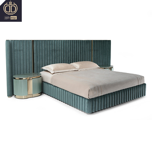2023 날개 디자인 높은 킹 침대 프레임 터프트 부드러운 높은 헤드 보드 현대 럭셔리 침실 가구 - Product Image 1
