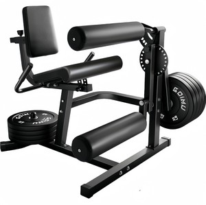 Appareil de musculation multifonctionnel à charge par plaques pour l'entraînement des lombaires et des cuisses, avec fonctions de flexion et extension des jambes, pour usage assis, pour salle de sport - Product Image 2