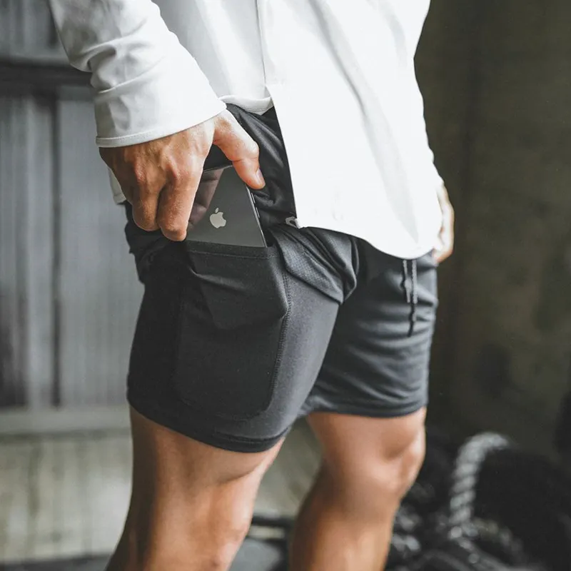 Wholesale Running Shorts 2 In 1 Sports Pants Mesh Quick Dry Men'S Gym Shorts
