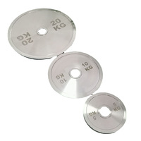 Ensemble fitness en acier pur électrolytique à grande ouverture Plaque de pare-chocs en fonte Plaque d'haltères antirouille avec logo personnalisable