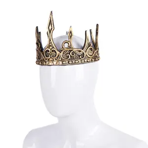 Disfraz de Halloween en forma de belleza, tocado, accesorios de carnaval, corona, espuma de PU, corona de rey Medieval suave 3D