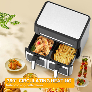 12L kỹ thuật số Nồi chiên không khí không dính nấu ăn Pan thép không gỉ Nhà ở hai sưởi ấm Lò nướng bánh mỳ vuông điện cho hộ gia đình sử dụng - Product Image 5