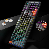 Clavier mécanique filaire 96 touches avec bouton multimédia, rétroéclairage LED, touches double-injection encastrées, clavier de jeu
