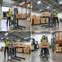 Chariot élévateur manuel compact KEYI avec déplaceur latéral électrique, batterie au plomb-acide, pneus en polyuréthane, hauteur de levage de 160 cm