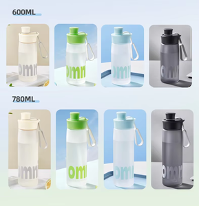 Omni Plastic Water <b>Bottle</b> With Strap Push Button Lid Bpa Free Minimalist Design For Outdoor <b>Travel</b> Hiking Unisex - Product Image 5