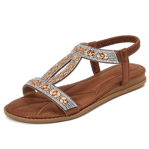 Each Handmade Fashion Trend Printed Open Toe Lace-Up Shoes Color Size Anti-Slippery Genuine Leather Upper Durable Spring Autumn - Product Image 2