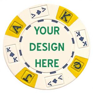 Fichas de Póker con Diseño Tricolor Personalizado Ace King, Bandeja para Fichas con Impresión a una Cara, Personalizada con su Ilustración - Product Image 1