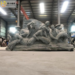 Escultura del Grupo del Ejército Rojo Jia Hua, de Fibra de Vidrio, Hecha a Mano, para Montar en el Suelo, Forma Irregular - Product Image 2