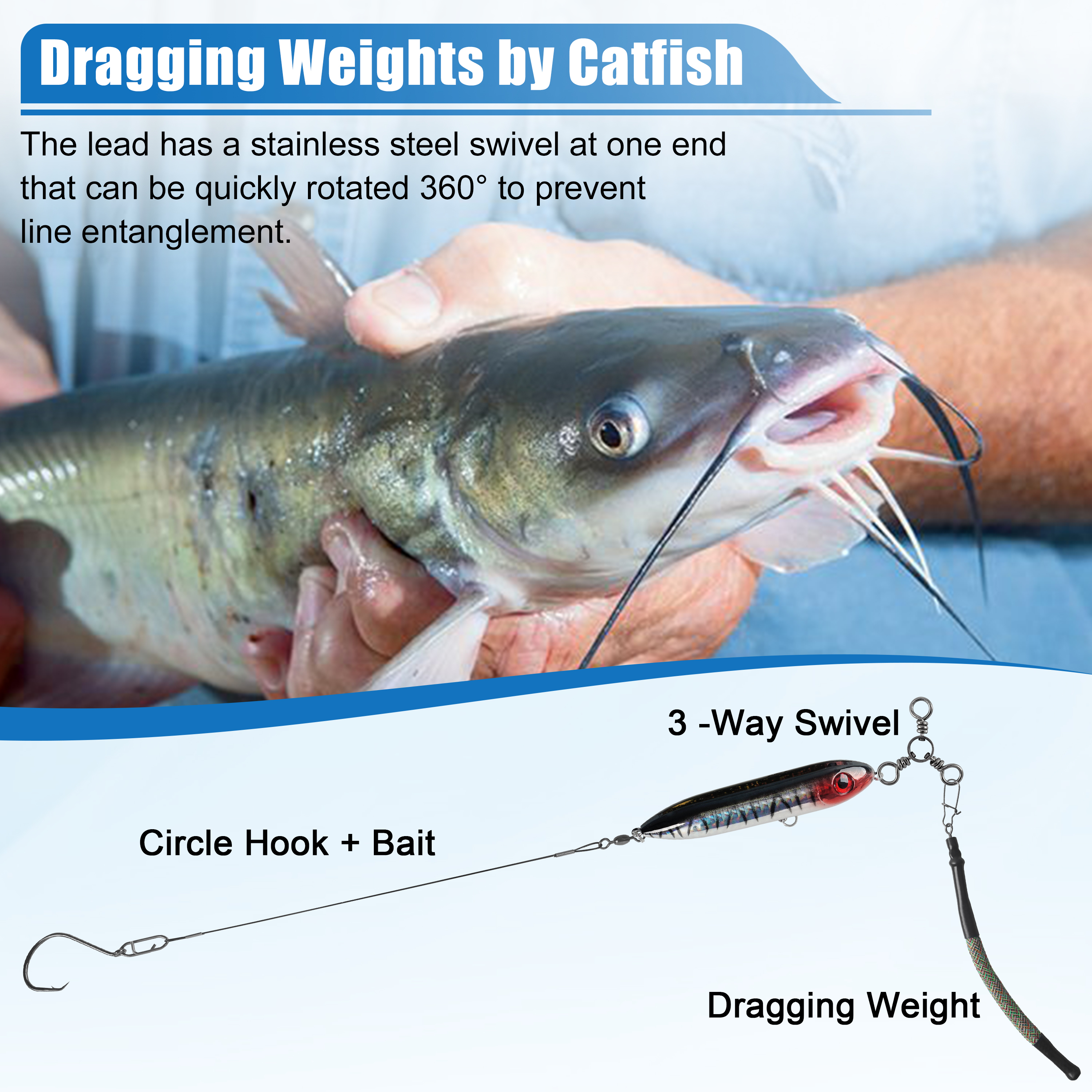 catfish weights and hooks Reaction Tackle Heavyweight Circle - Offset Octopus Hooks (25 Pack) - New and anchoring Four Fishing Knots Every Catfish