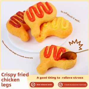 Juguete antiestrés de PU con rebote lento, diseño de pata de pollo frita crujiente, el más vendido transfronterizo, juguete sensorial de camaleón blandito para aliviar el estrés - Product Image 2