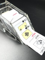 Distributeur de cartes compact en acrylique transparent à deux compartiments avec couvercle et glissière métallique sécurisée – Accessoire de jeu de casino