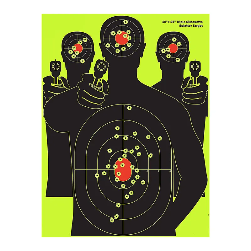 Splatterburst dianas-objetivo de disparo de siluetas de 18x24 pulgadas, papel de disparo
