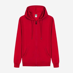 TKAN182D imprimé personnalisé graphique vierge couleur unie coton de haute qualité décontracté pull à capuche zippé complet - Product Image 2