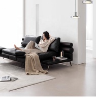Ensemble de canapé sectionnel en cuir rétro Bauhaus mi-ancien grand fauteuil inclinable multifonctionnel lit pivotant chaises usage domestique