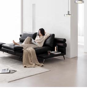 ชุดโซฟาหนัง Bauhaus แบบย้อนยุคกลางโบราณขนาดใหญ่สามที่นั่งห้องนั่งเล่นเก้าอี้หมุนอเนกประสงค์สำหรับใช้ในบ้าน - Product Image 5