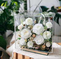Premium Blumenbox Ewige Rosen Acryl Heimdekoration Tragbare Konservierte Geschenke
