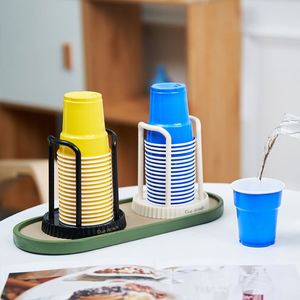 Porte-gobelets jetables, distributeur de gobelets en papier de bureau et support de rangement pour tasses à café/thé, organisateur de cuisine moderne - Product Image 3