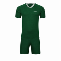 Set Jersey Sepak Bola V-Neck Custom 100% Polyester Cepat Kering OEM Kaos Sepak Bola Grosir Seragam Tim