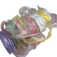 Ruban floral uni en forme d'arête de poisson pour emballage floral DIY, matériaux de tissage de nœuds colorés