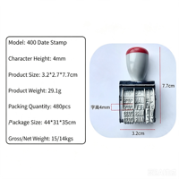 Tampon dateur réglable 400 caractères du fabricant d'origine, avec rouleau de 4 mm, affichage de la date, de l'année, du mois et du jour en anglais et en espagnol