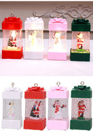 Cadeaux de Noël promotionnels, décoration de Noël haut de gamme, globe à eau, lanternes de Noël, matériau ABS, lumières LED, trois piles AG13
