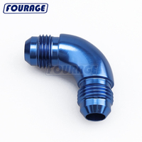 Fourage adaptor ujung selang saluran bahan bakar minyak, 90 derajat aluminium AN Male Fitting Union Coupling satu buah