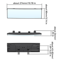 2000R Grand Angle Clip-On Baby Mirror pour Voitures Camions SUVs Installation Facile Rétroviseur Intérieur Accessoire Élargit la Vue Originale