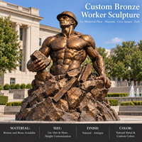 Sculpture de bronzier sur mesure grandeur nature, finition antique artisanale, pour mémoriaux, places publiques, musées, art public, durable