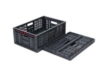 Caisses en plastique perforées pliables robustes, recyclables, de qualité supérieure, pour le stockage et le transport, caisses en plastique pliables
