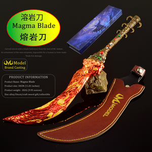 Bague <span class=keywords><strong>Elden</strong></span> Lame Magma de 30cm, coffret cadeau de luxe avec présentoir, réplique de sculpture 3D en métal intégral, accessoire de cosplay, cadeau de collection - Product Image 6