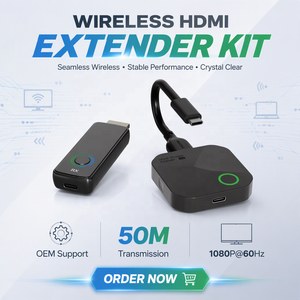 Kit émetteur-récepteur HDMI sans fil noir 164 pieds/50 m, Plug&Play, pour la diffusion vidéo/audio sur moniteur depuis un ordinateur portable/PC/boîtier TV - Product Image 1
