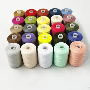 Çin düşük fiyat üreticisi teklif renkli 28 s/2 Polyester poli çekirdek bükülmüş dikiş ipliği