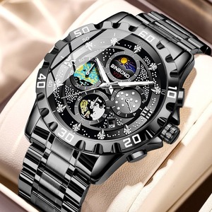 Van Gogh Montres à quartz pour hommes Exquis Starry Sky Design Étanche Lumineux Affichage de la date Petit Trois Broches Fashion Crystal Steel - Product Image 6
