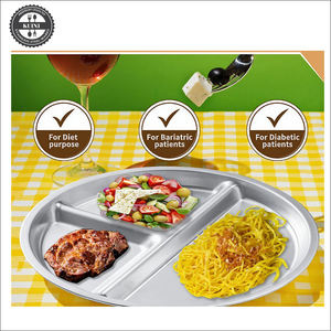 Piastre per bambini in acciaio inossidabile 304 di alta qualità, piastre di controllo per porzioni divise per perdita di peso bariatrica e dieta diabetica - Product Image 4